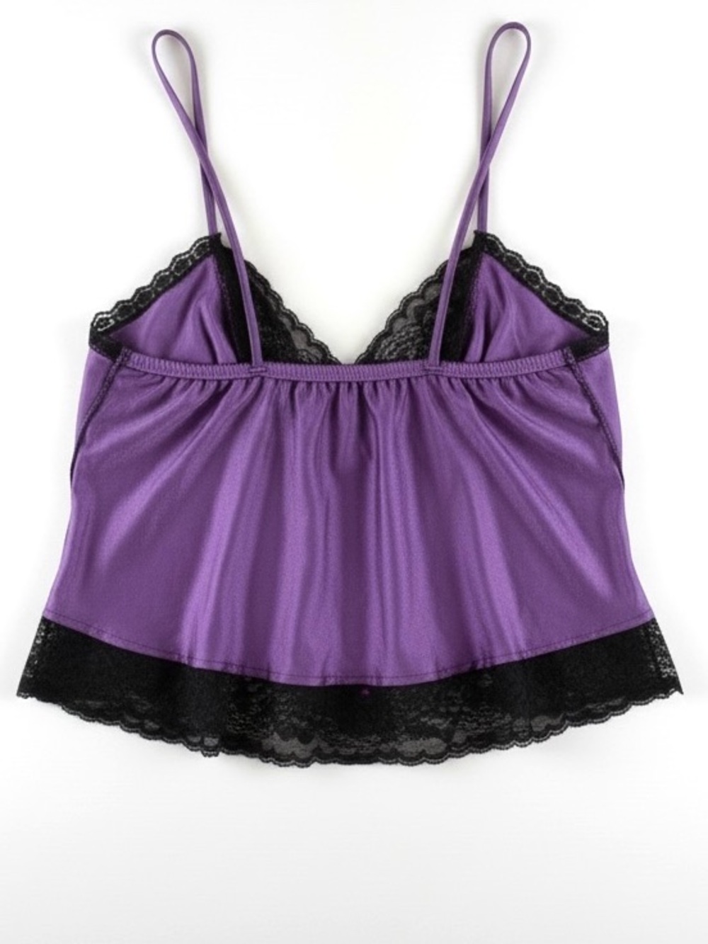90s Bernette Purple Black Lace Cami Dark Fairy Goth Whimsigoth Slip - Picture 5 of 10
